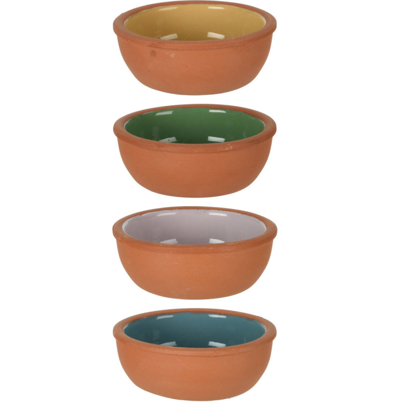 EH Excellent Houseware Zapékací misky, terakota, 150 ml, 4 kusy, barevné vícebarevný