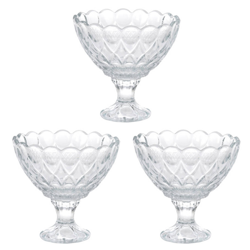 EH Excellent Houseware Dezertní zmrzlinový pohár DIAMOND, 3 kusy x 200 ml transparentní