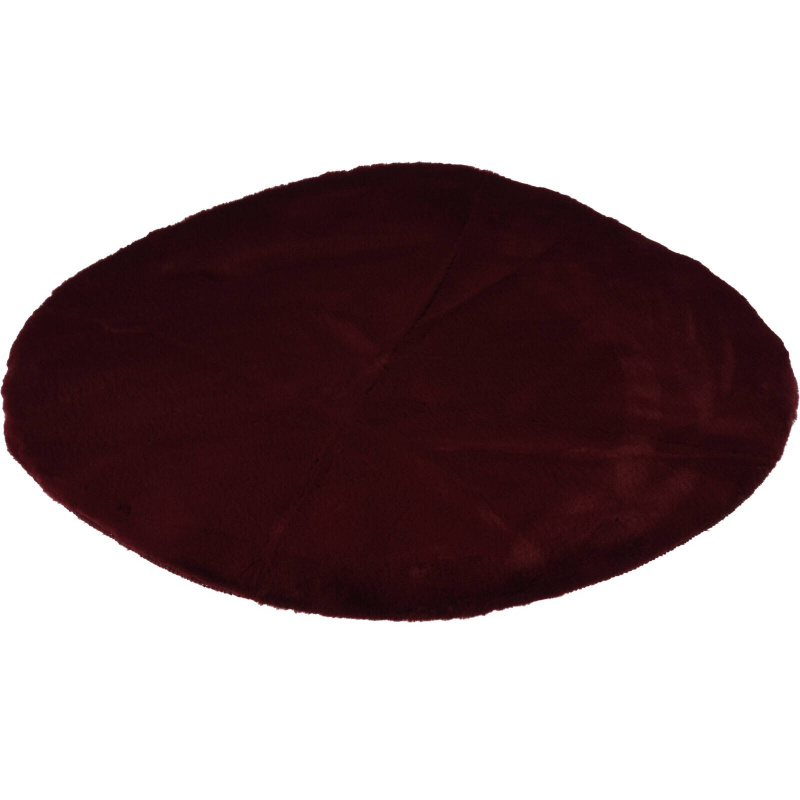 Home Styling Collection Kulatý koberec do obývacího pokoje, umělá kožešina, Ø 80 cm burgundská