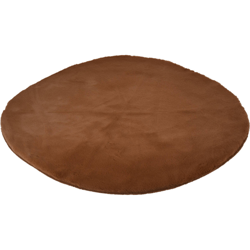 Home Styling Collection Kulatý koberec do obývacího pokoje, umělá kožešina, Ø 80 cm hnědá
