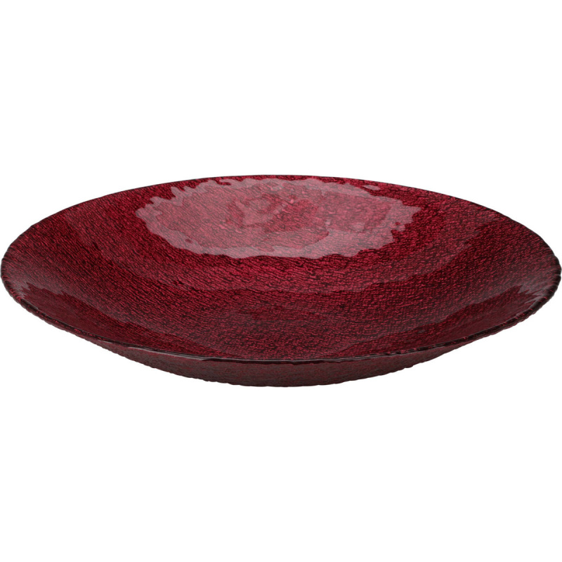 Home Styling Collection Dekorační mísa, skleněná, stříbrná, Ø 30 cm červený
