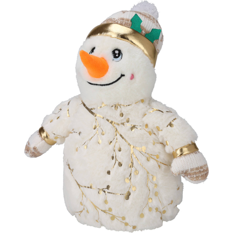 Home Styling Collection Dekorační vánoční plyšová figurka, sněhulák, 38 cm bílá