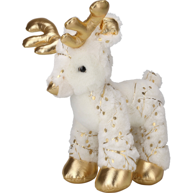 Home Styling Collection Plyšová vánoční dekorace, jelen, 40 cm bílá