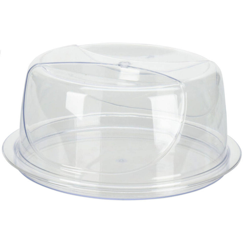 EH Excellent Houseware Etažér s víkem, plastový, Ø 34 cm transparentní