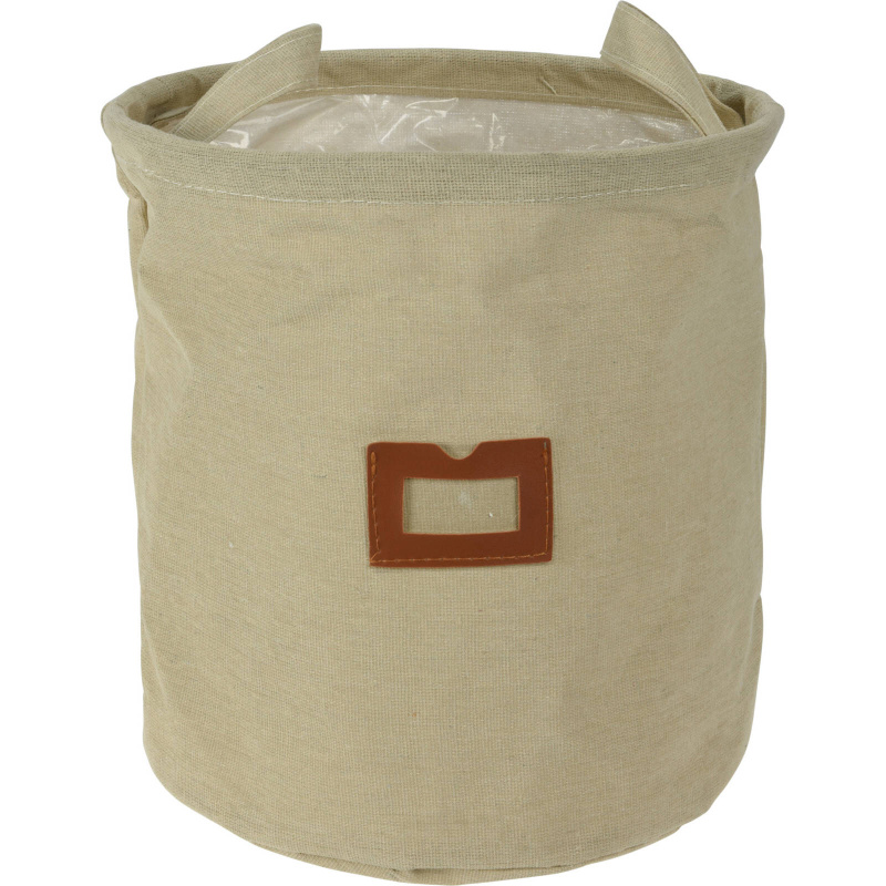 Home Styling Collection Textilní koš s okénkem a rukojetí, Ø 24 cm, béžový béžová