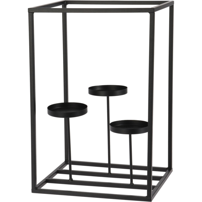 Home Styling Collection Svícen na čajové svíčky, černý, 36 cm, kovový černá