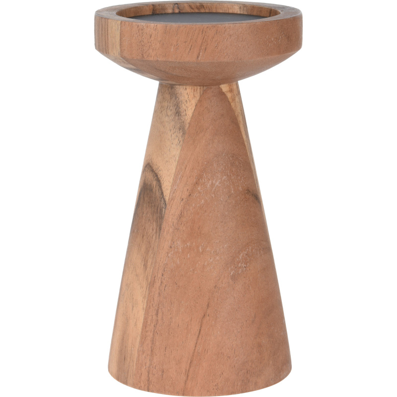 Home Styling Collection Dřevěný svícen, 18 cm, akátové dřevo hnědý