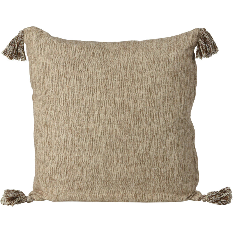 Home Styling Collection Dekorační polštářs třásněmi, bavlna, 45 x 45 cm béžová