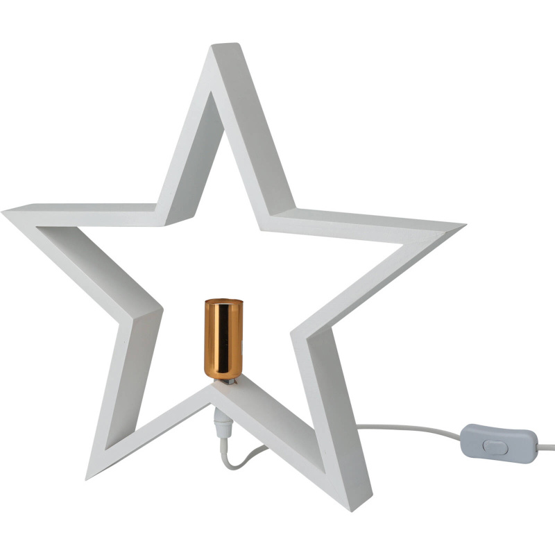 Home Styling Collection Vánoční svícen ve tvaru hvězdy STAR, bílý, 35 cm bílá