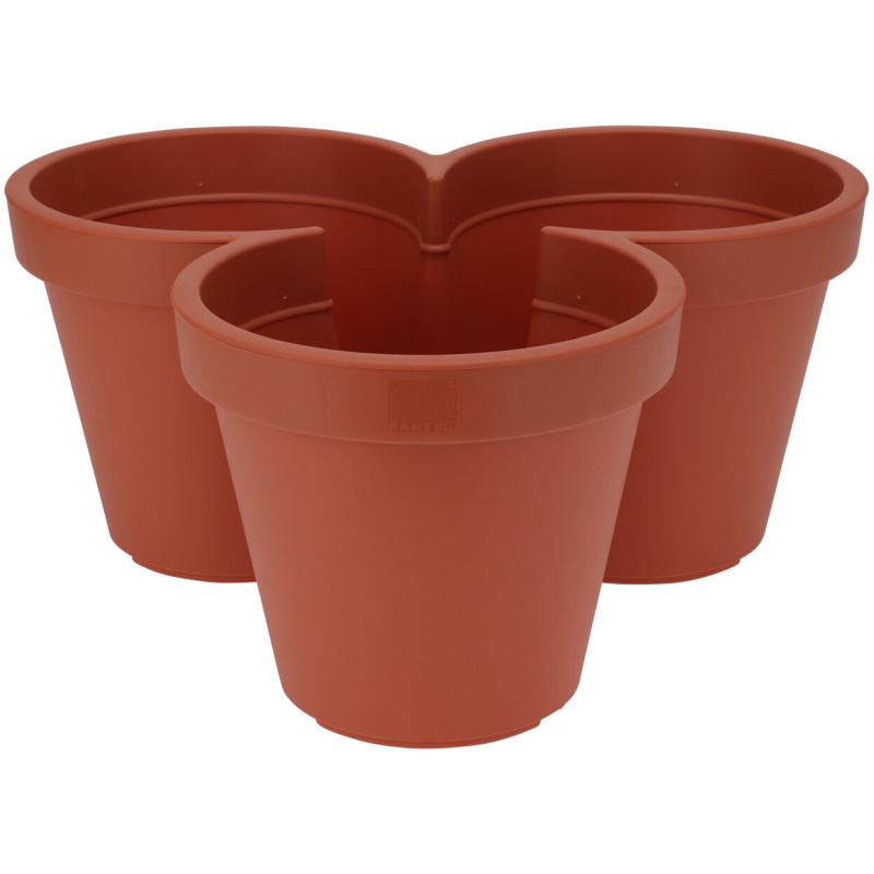 Home Styling Collection Květináč na tři květiny, Ø 44 x 20 cm, hnědý hnědý