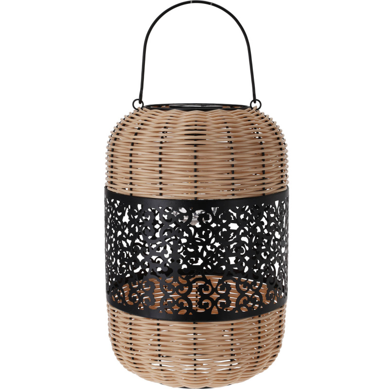 Home Styling Collection Solární lucerna, prvky z dekorační, dekorační ornament, Ø 24 x 36 cm hnědý