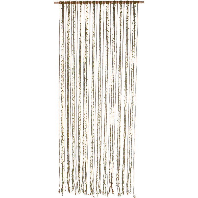 marka niezdefiniowana Korálkové závěsy MACRAME, listi, 90 x 200 cm zelená