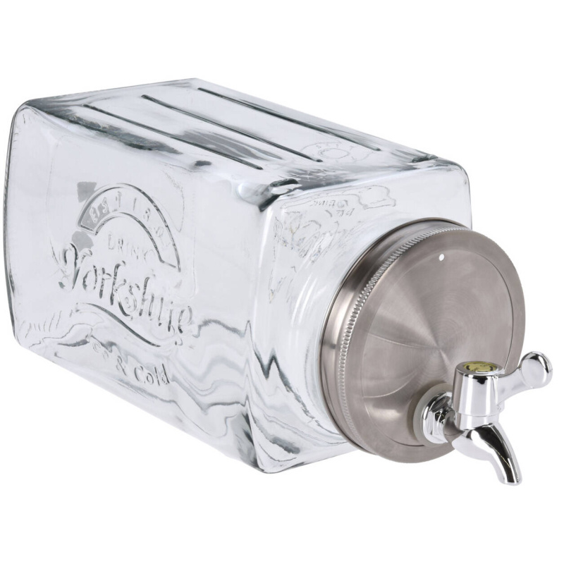 EH Excellent Houseware Skleněná dóza na vodu, s kohoutkem, 3000 ml transparentní