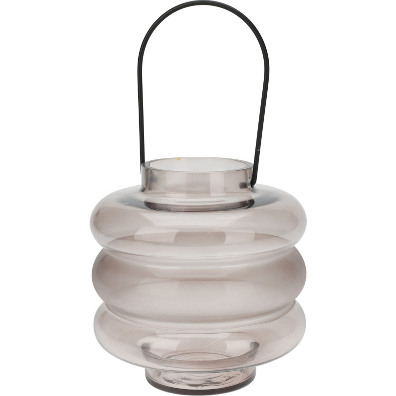 Home Styling Collection Skleněná lucerna na svíčku, 20 cm fialový