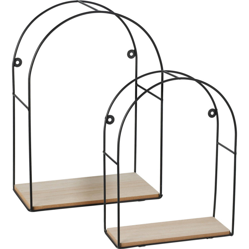 Home Styling Collection Nástěnné dekorativní police, 2 rozměry černá