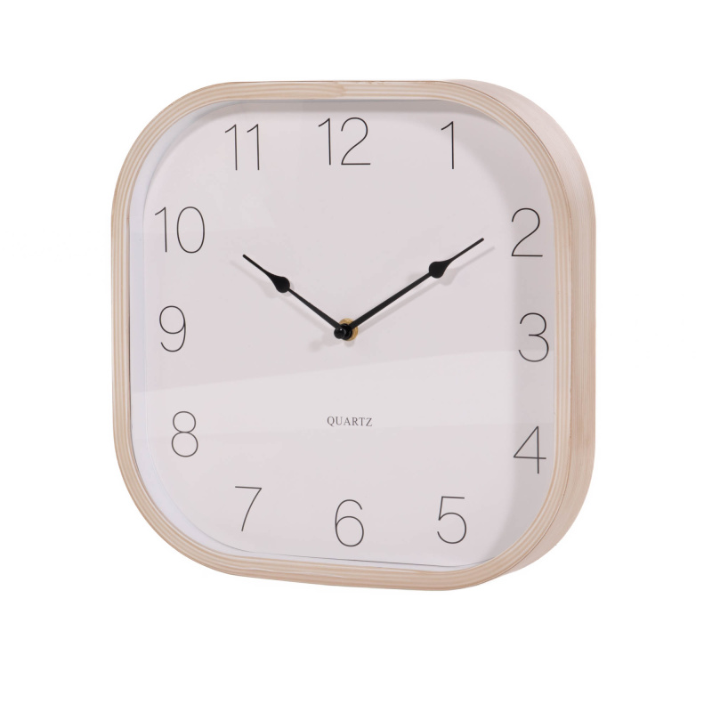 Home Styling Collection Hodiny s rámem z imitace dřeva hnědá