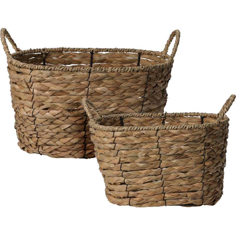 Home Styling Collection Úložné koše s rukojetí, pletenina z mořské trávy, 2 ks hnědá