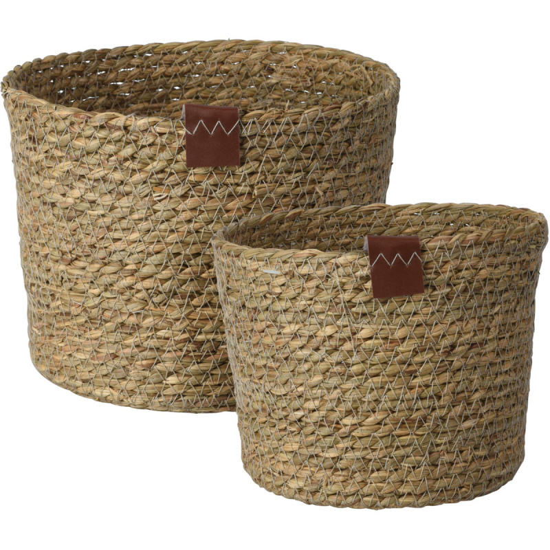 Home Styling Collection Úložné koše, 3 kusy, přírodní barva, 2 kusy hnědý