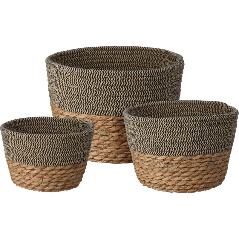 Home Styling Collection Sada úložných košů, přírodní vlákno, 3 kusy hnědý
