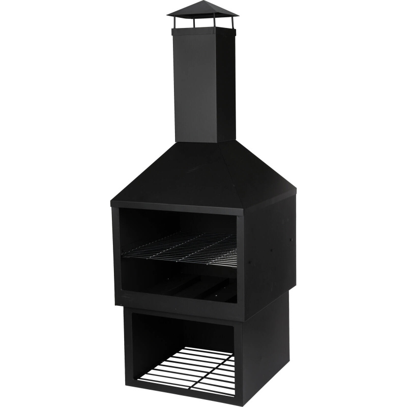 Ambiance Gril s výsokým komínem, 118 cm černá