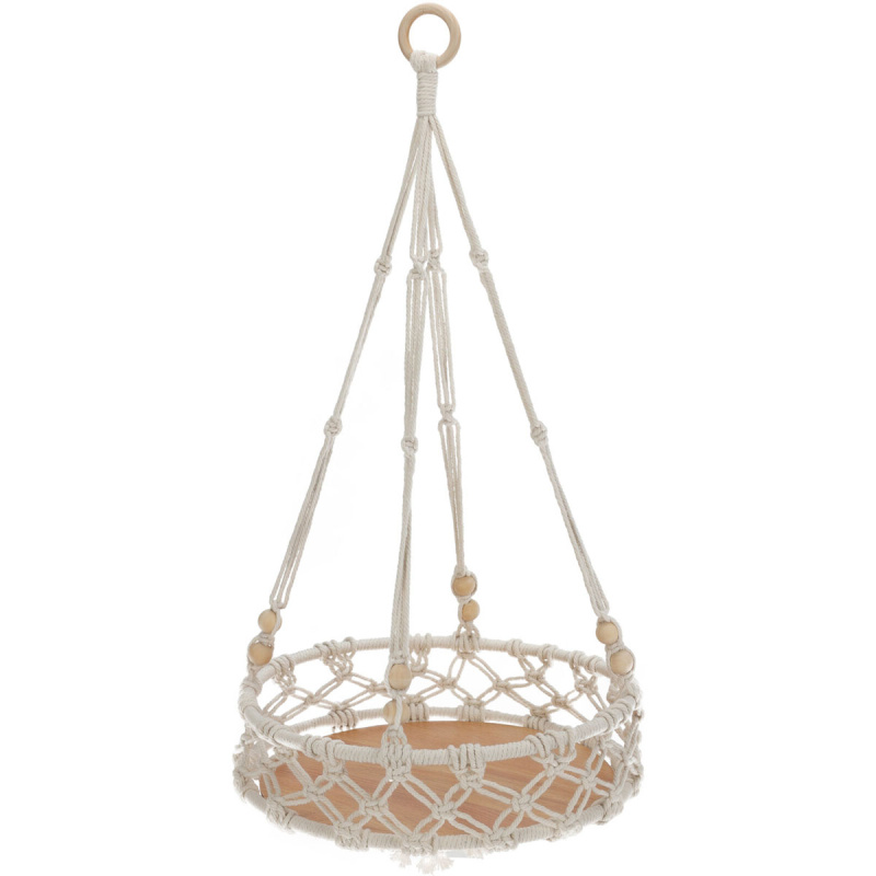 Home Styling Collection Závěsný květináč MAKRAMA, Ø 65 cm, béžový béžová