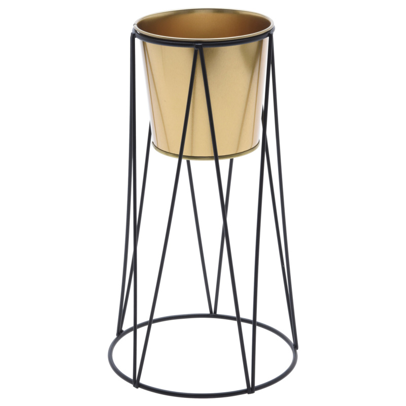 Home Styling Collection Dekorativní květináč na stojanu, zlatý zlatá