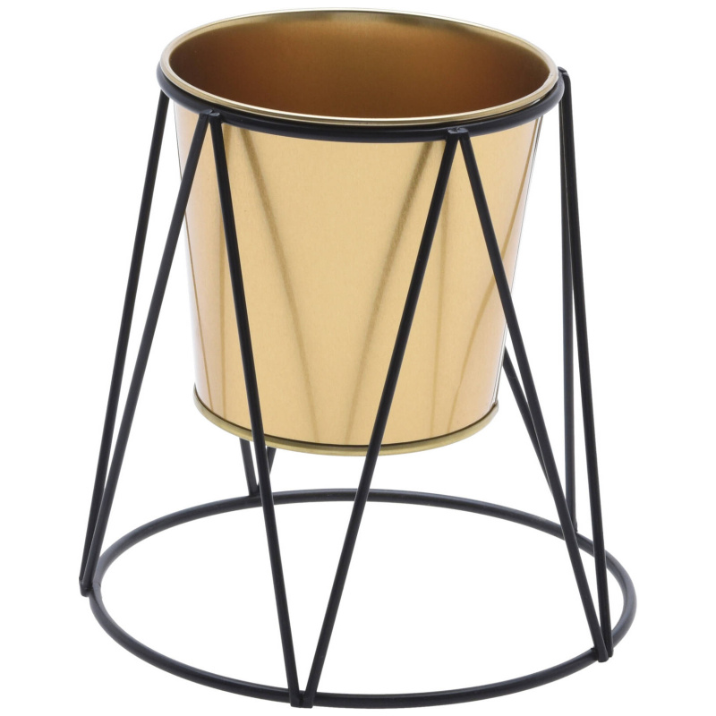 Home Styling Collection Dekorativní květináč na stojanu, 15,7 cm zlatá