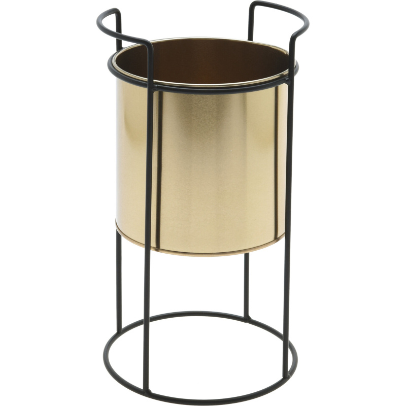 Home Styling Collection Zlatý květináč, kovový, na stojanu, výška 31 cm zlatá