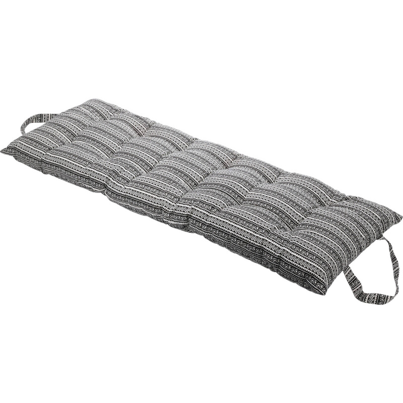Home Styling Collection Polštář na zahradní křeslo, bavlna, bílo-černý vzor, 120 x 40 cm šedá