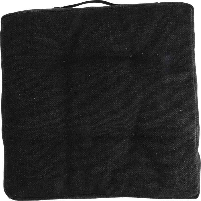 Home Styling Collection Zahradní polštář prošívaný, bavlna, suchý zip, 40 x 40 cm, černý antracitový
