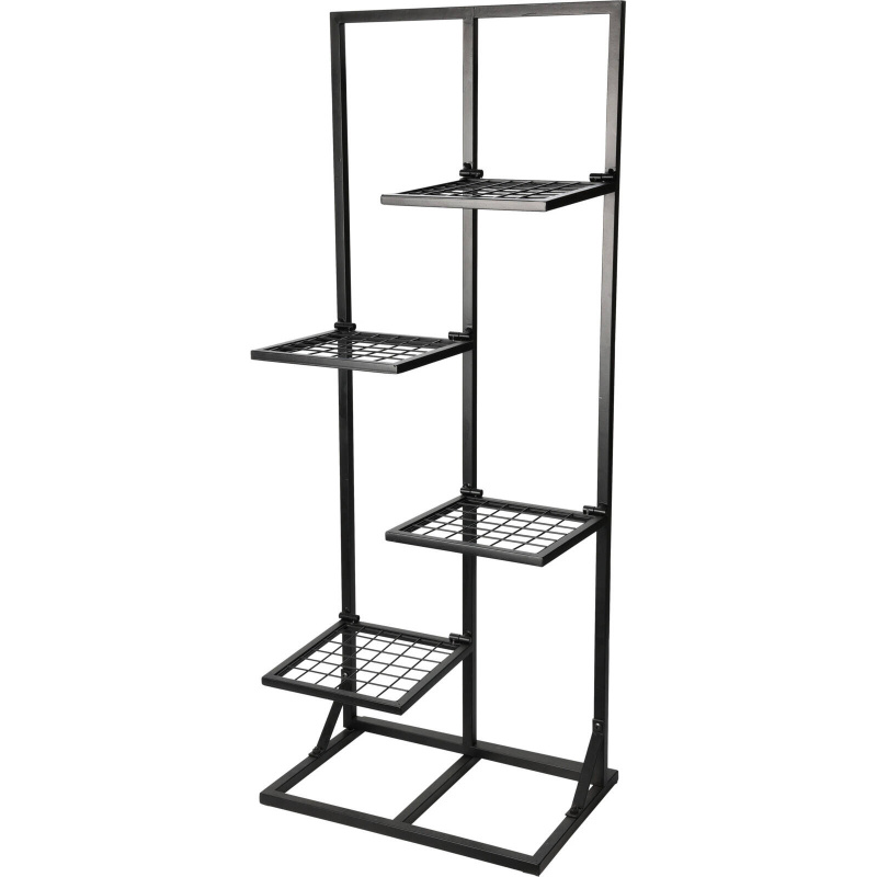Home Styling Collection Kovový stojan na květiny, výsoký, 4 místa, černá