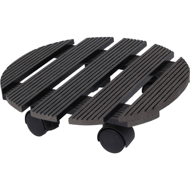 ProGarden Podstavec pod květináč na kolečkách, černý, Ø 29 cm černá