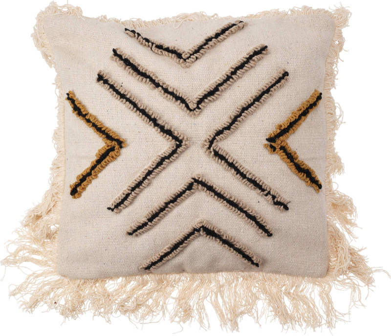 Home Styling Collection Boho polštář s třásněmi, 45 x 45 cm béžová
