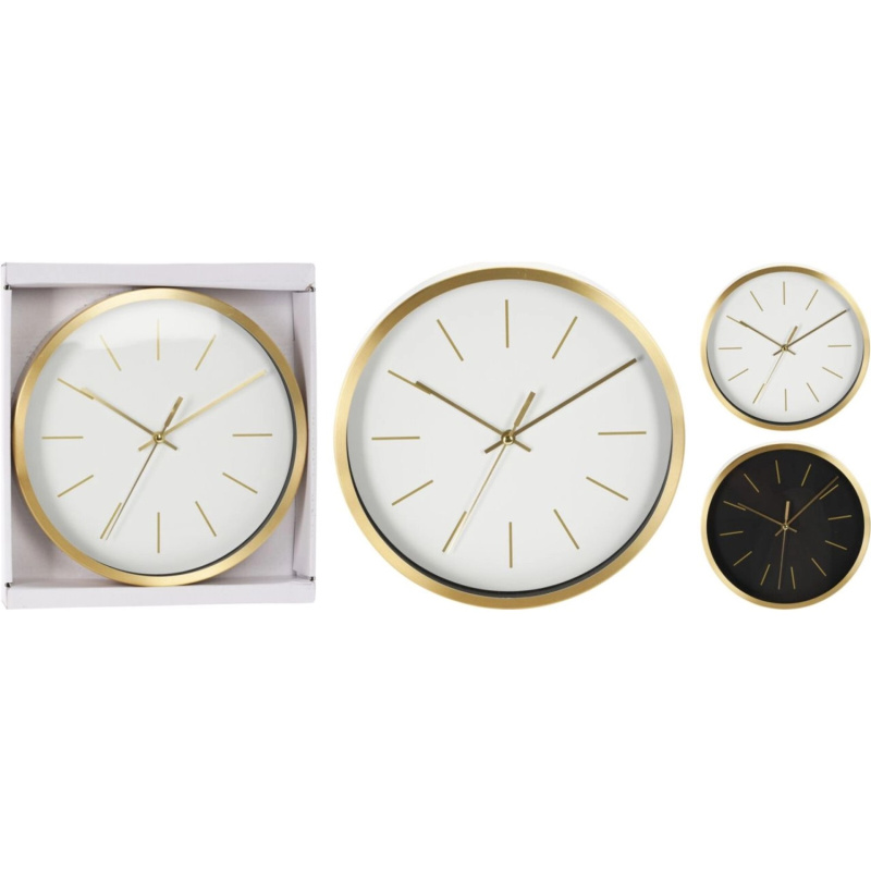 Nástěnné hodiny, hliníkový rám, různé barvy, pr. 25 x 4 cm