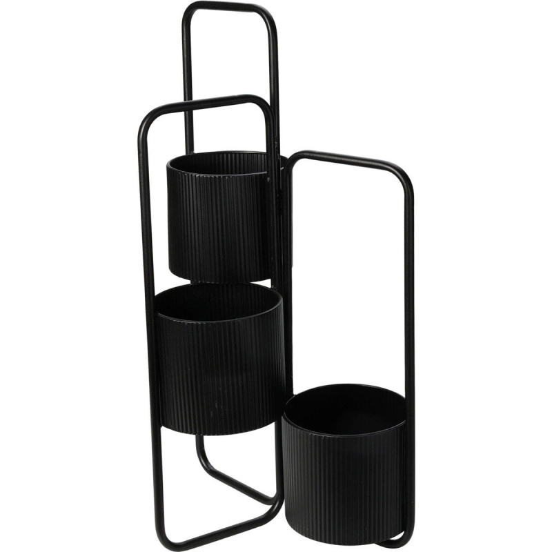 Home Styling Collection Kovový květináč FLOWER, 3patrový, 57 cm, černý černá