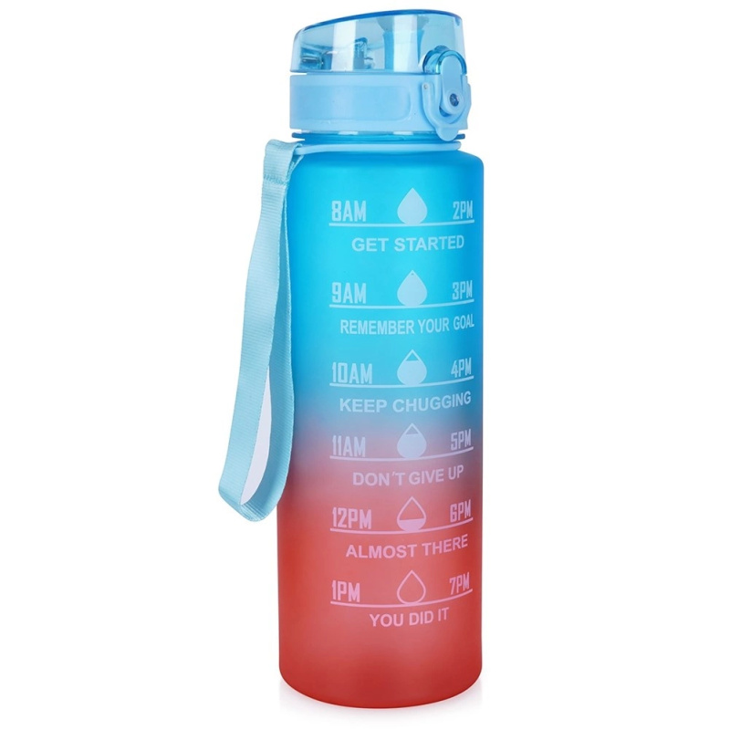 Sportovní láhev na vodu 1 l s motivačními časovými značkami