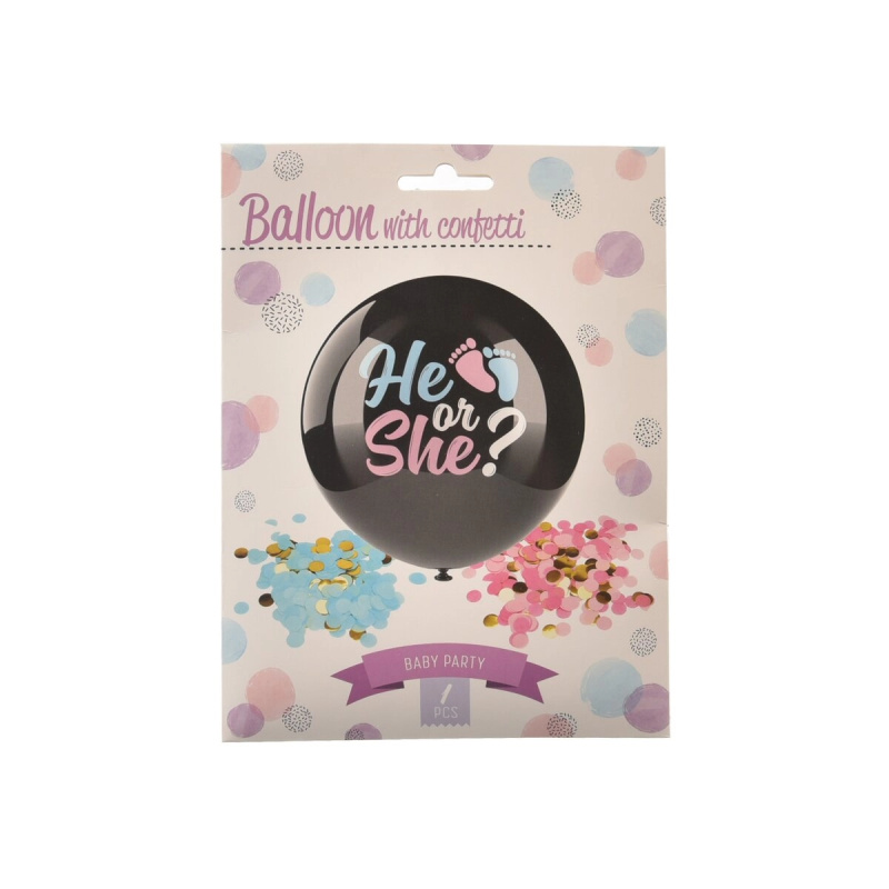 Latexový balónek BOY/GIRL s konfetami 90 cm