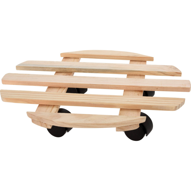 ProGarden Podstavec pod květináč na kolečkách, Ø 28 cm, béžový hnědá
