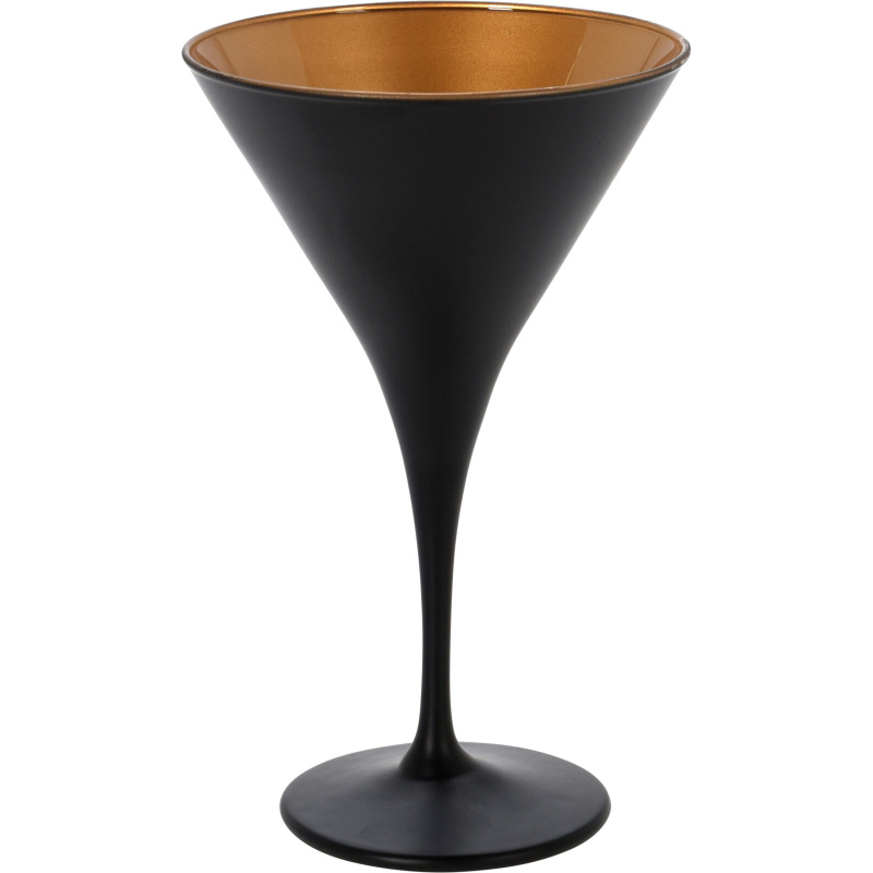 EH Excellent Houseware Sklenice na martini, zlatý vnítřek černá