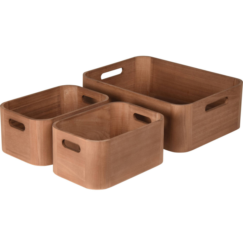 Home Styling Collection Dřevěné organizéry, 3 ks, hnědá