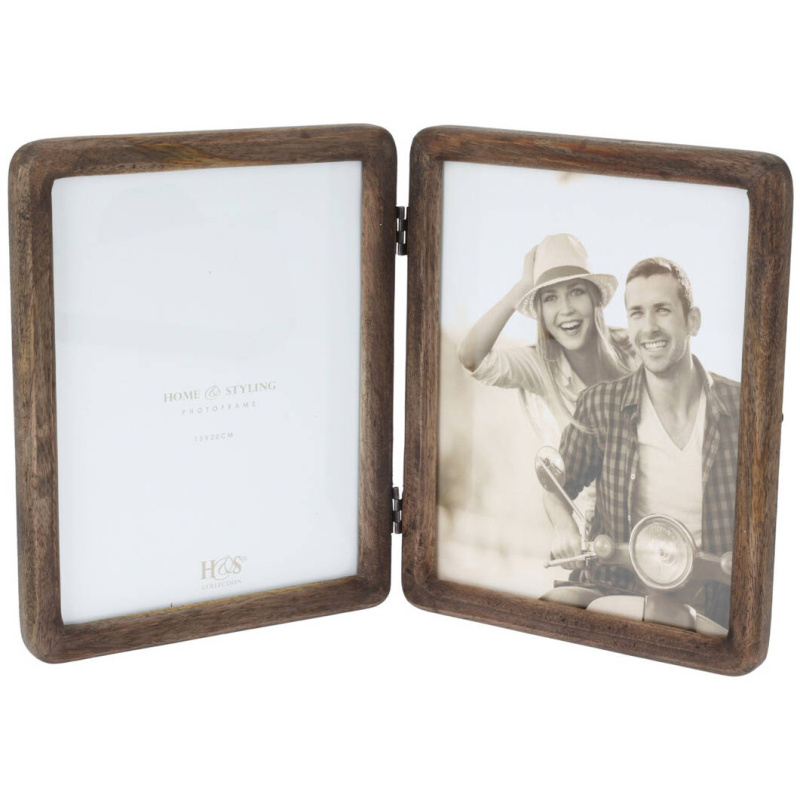 Home Styling Collection Dřevěný fotorámeček, 38,5 x 1,7 x 24 cm hnědá