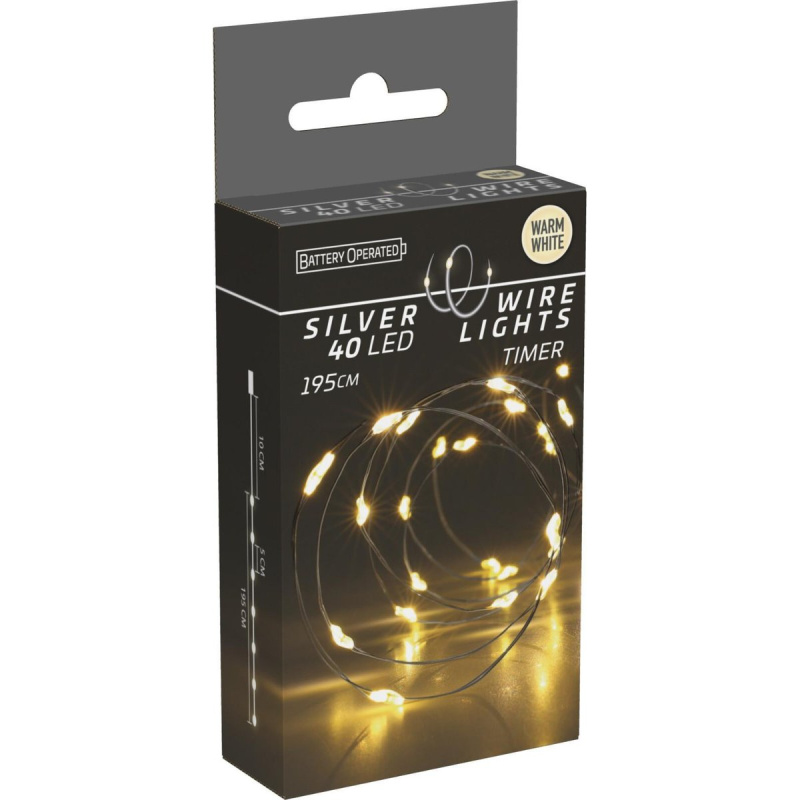 Wonderful Christmas LED vánoční svítící drát s časovačem zlatý