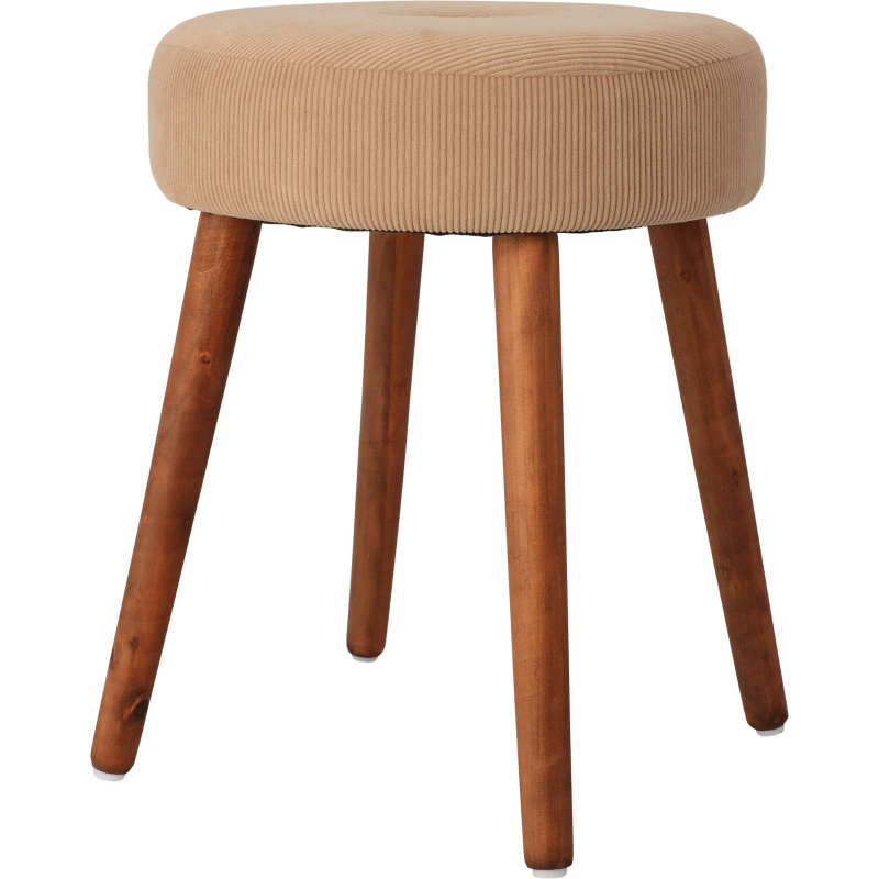 Home Styling Collection Stolička s měkkou manšestrovou sedačkou, Ø 35 x 45 cm béžová