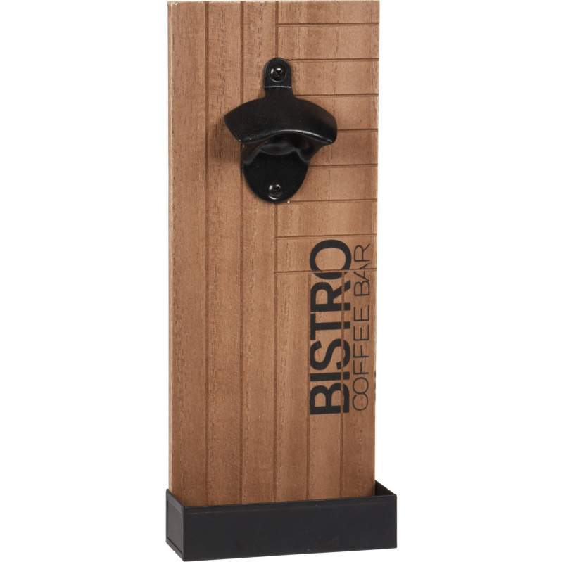 Home Styling Collection Nástěnný otvírák na pivo Bistro, 30 x 12 cm hnědá
