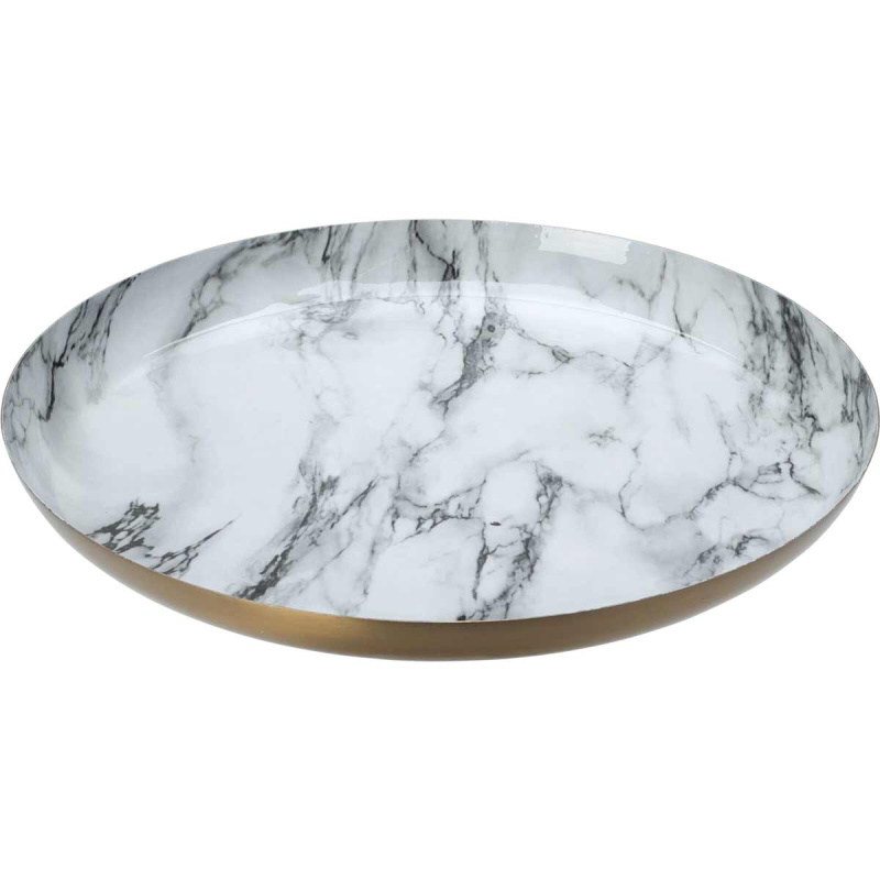 Home Styling Collection Dekorační talíř, bílý mramor, bílý bílá
