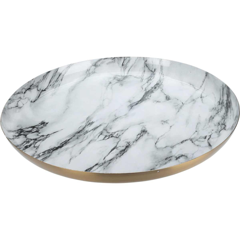 Home Styling Collection Dekorační talíř, bílý mramor, 28 cm bílá