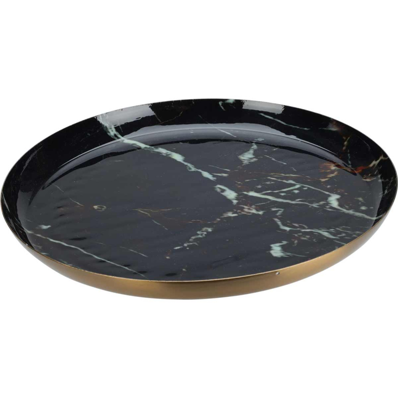 Home Styling Collection Dekorační talíř, černý mramor, 28 cm černá
