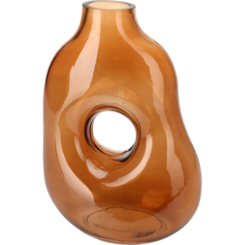 Home Styling Collection Váza ve tvaru slzy na suché rostliny, tmavé sklo, 25 cm oranžová
