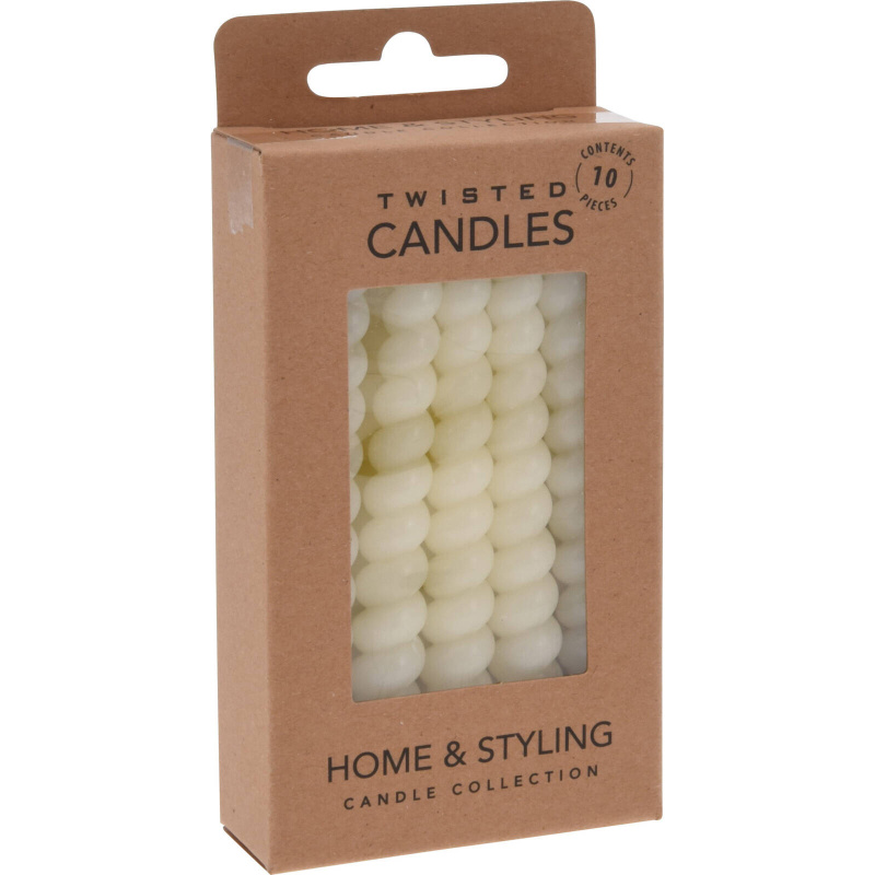 Home Styling Collection Spirálové parafínové svíčky na stůl, 10 cm, béžové béžová