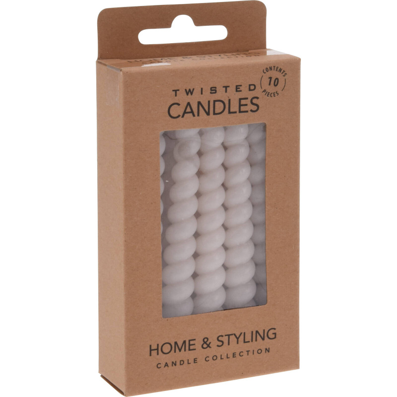 Home Styling Collection Spirálové parafínové svíčky na stůl, 10 cm, růžové růžová